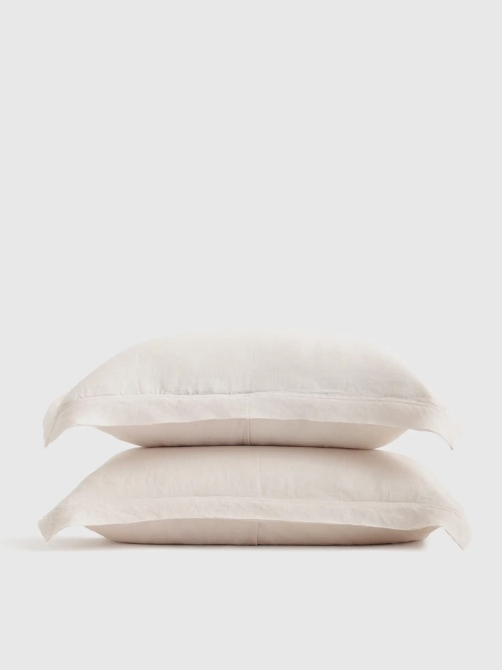 Quince European Linen shams with flanges Set — Standard — Sand — Set of 2